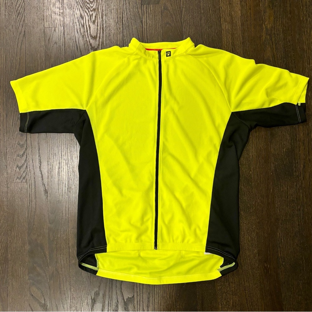 Bontrager Men’s Bright Yellow and Black Cycling Jersey- Size Medium